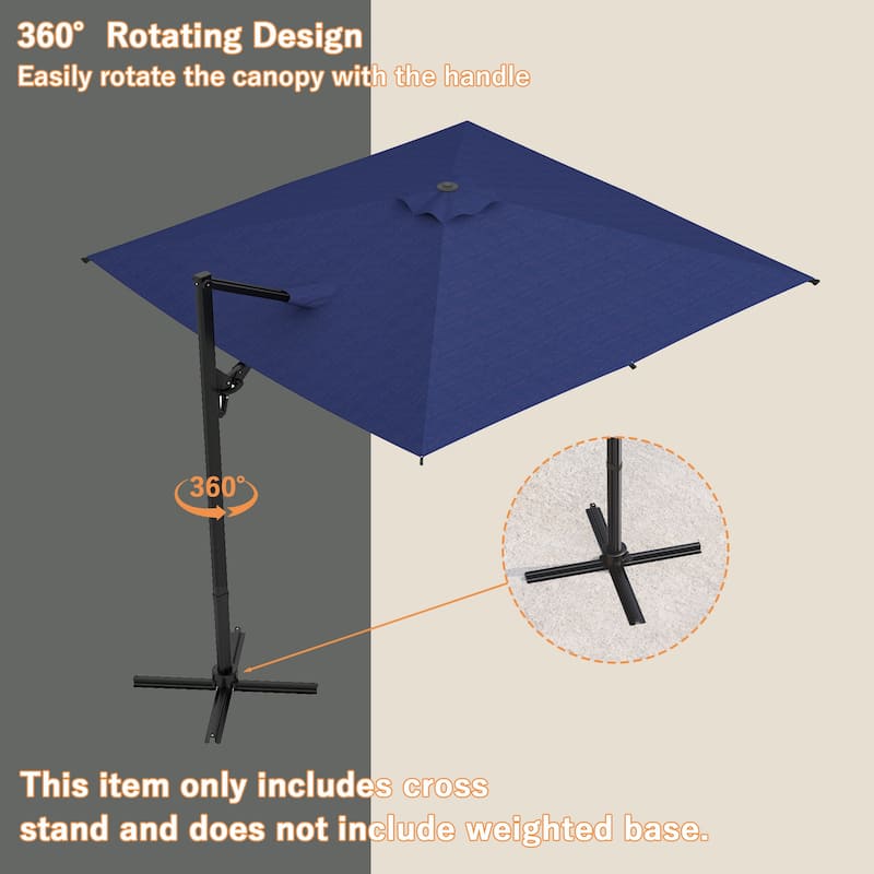 9.5 Ft Outdoor Cantilever Umbrella Quality Materials & User - friendly Features(Cross Stand Only)