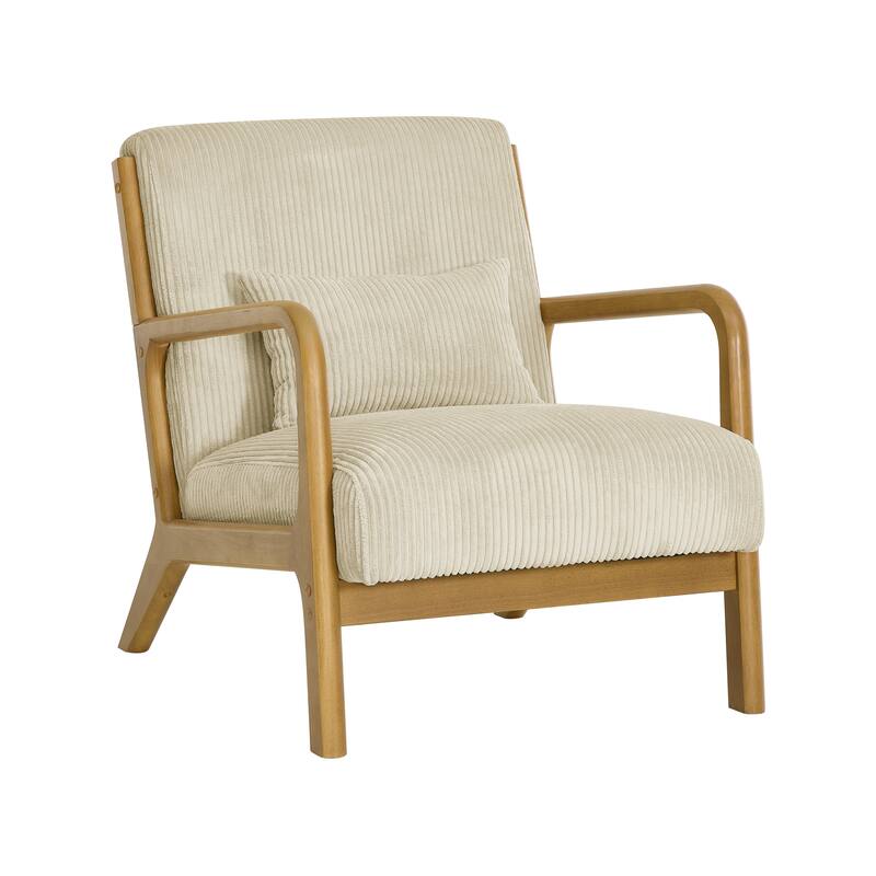 Lounge Chair with Wooden Frame - 32.25" D x 26" W x 30.5" H