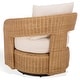 preview thumbnail 7 of 9, SAFAVIEH Couture Leanna Rattan Swivel Chair - 31"W x 30"D x 29"H