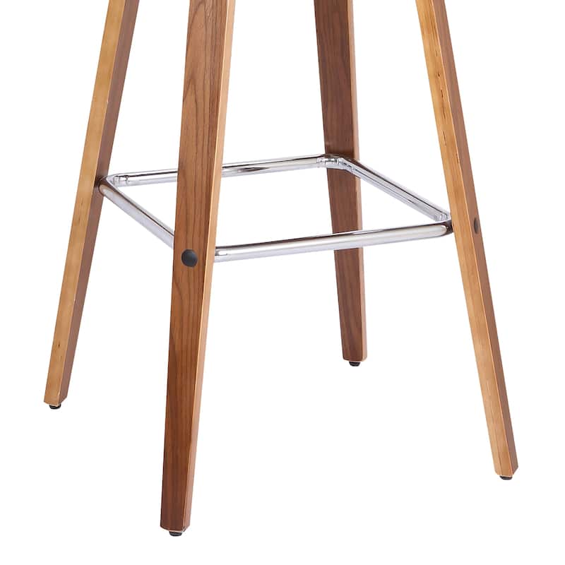Tyler Mid-Century Swivel Bar Stool, Upholstered Counter Height Chair with Bentwood Legs
