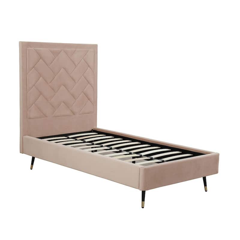 Manhattan Comfort Crosby Modern Velvet Upholstered Bed