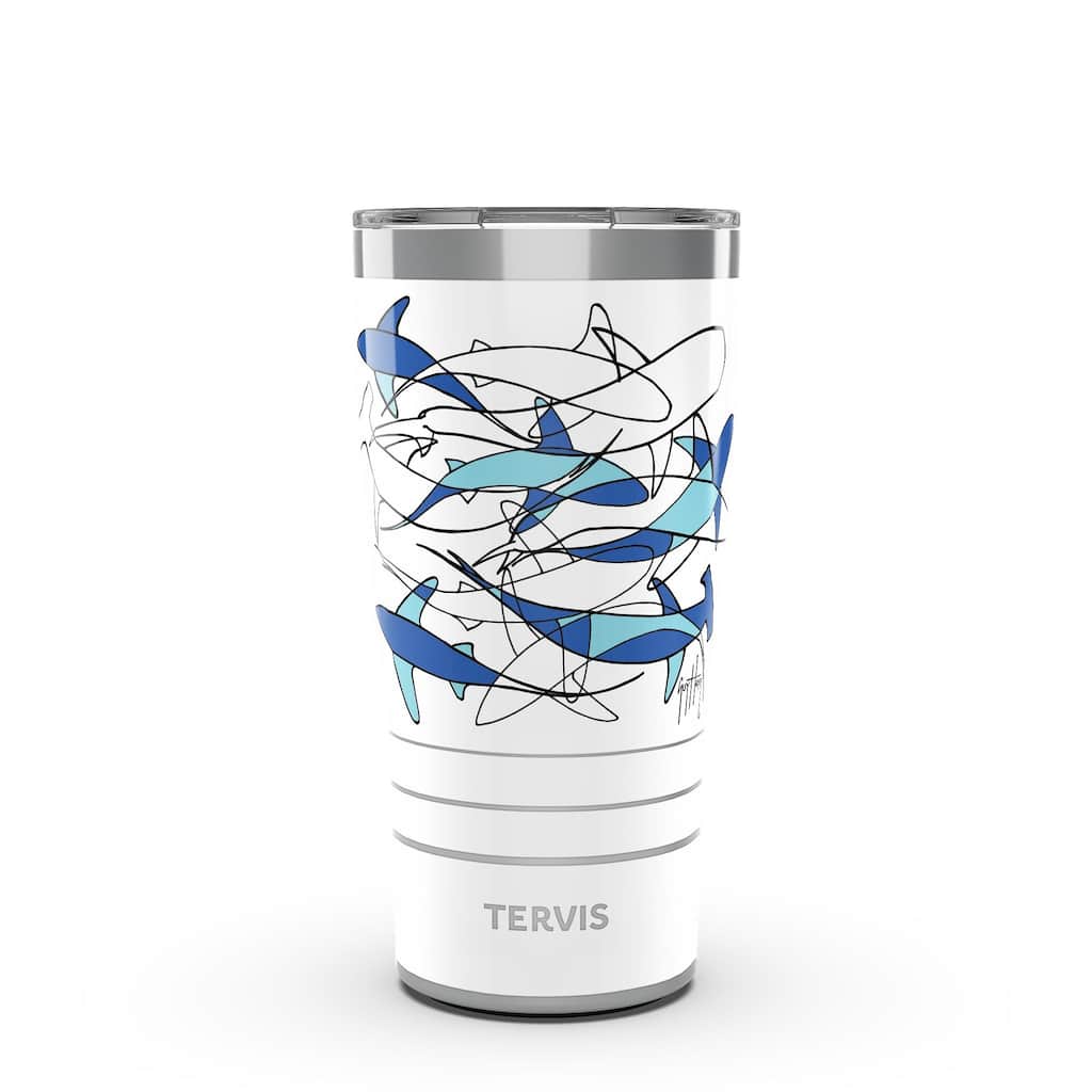 Tervis Traveler Guy Harvey Shark Camo Triple Walled Insulated Travel Tumbler, Stainless Steel