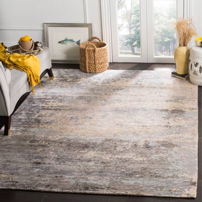 SAFAVIEH Couture Hand-knotted Tiffany Marileen Modern Abstract Viscose Rug