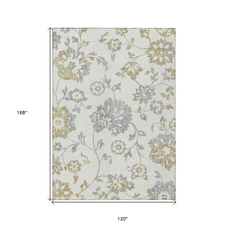 HomeRoots Floral Transitional Rectangle Outdoor Rug
