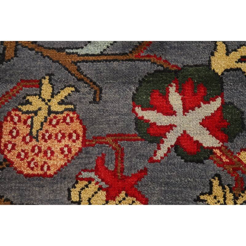 Hand Knotted Oriental 100% Wool Carpet Traditional All-Over Greys & Charcoal Ziegler Area Rug - 13' 11'' X 10' 1''