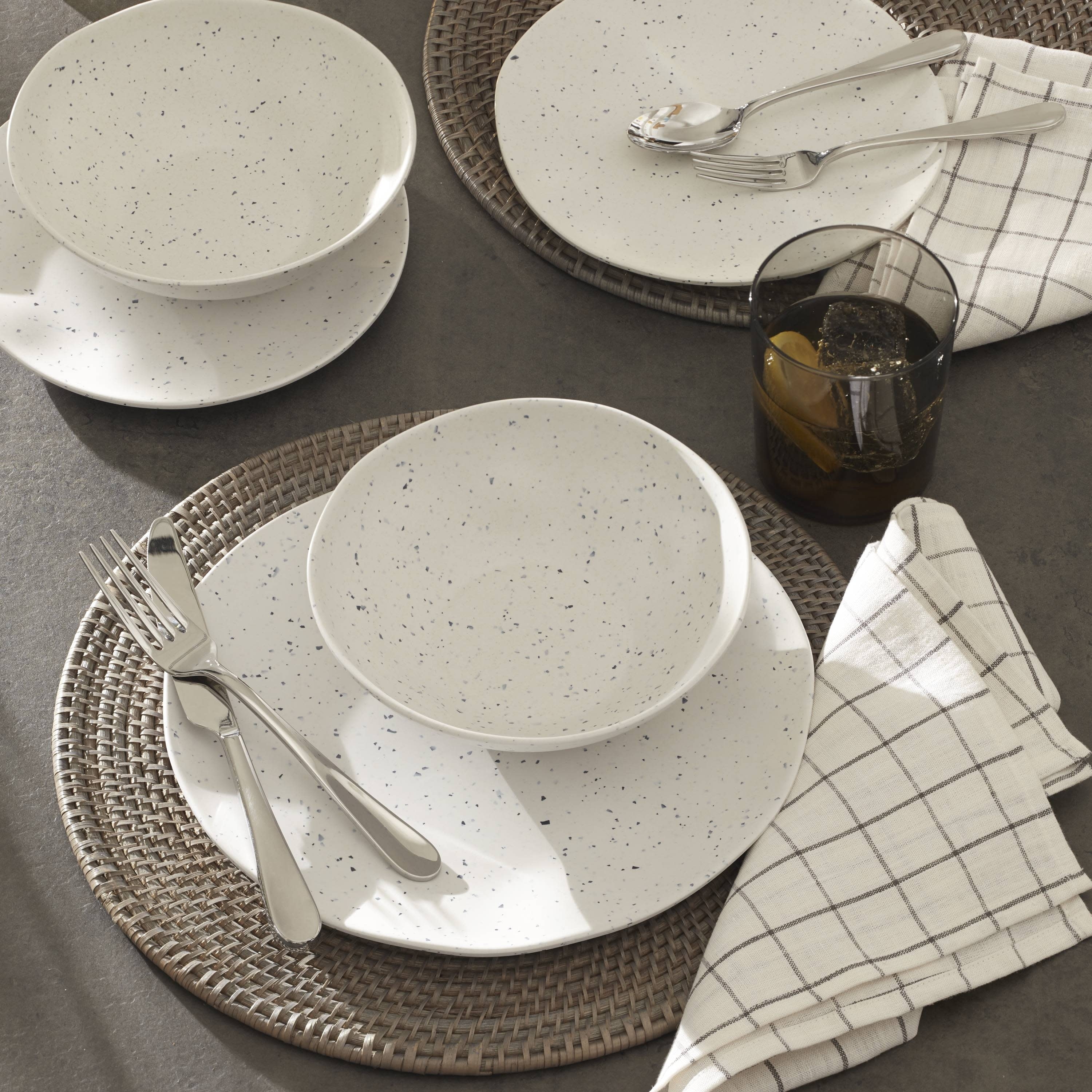 Piece Dinnerware Terrazzo Dinner Set Oneida Terrazzo Melamine