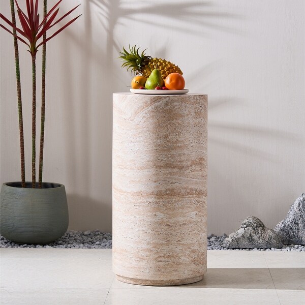 Modern Cylinder-Shaped Magnesium Oxide Side Table - On Sale - Bed