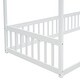 preview thumbnail 15 of 18, Twin Canopy Floor Bed with Fence and Guardrails for Kids, Toddler Safe Design