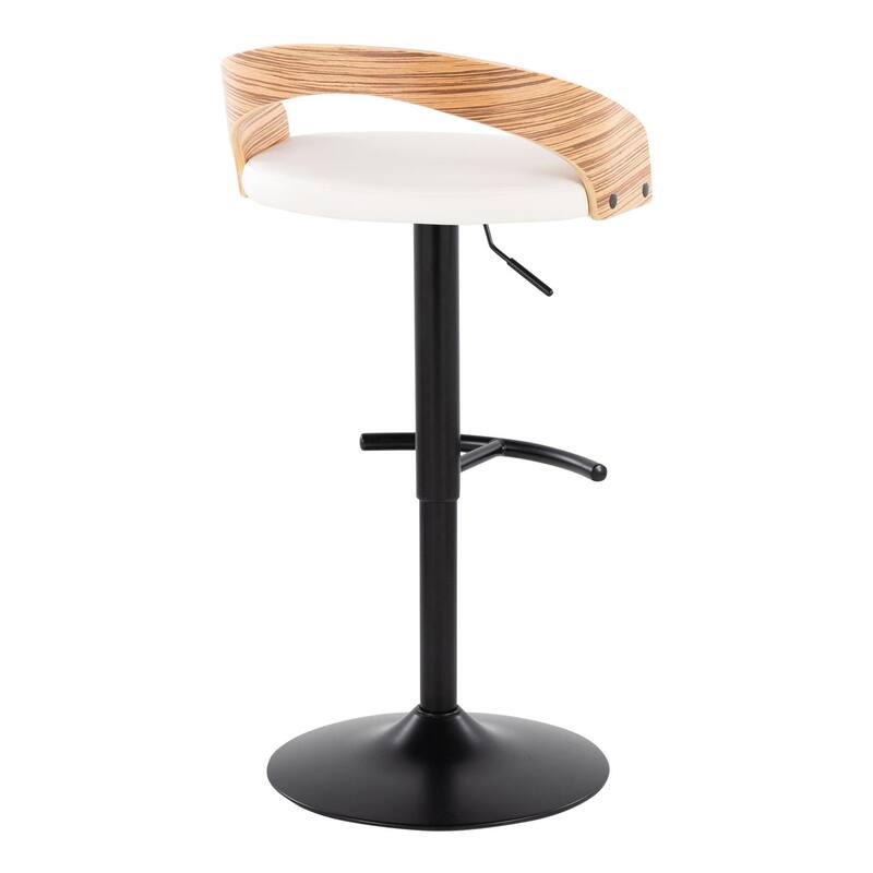 Grotto Adjustable Barstool with Back Base- Set Of 3