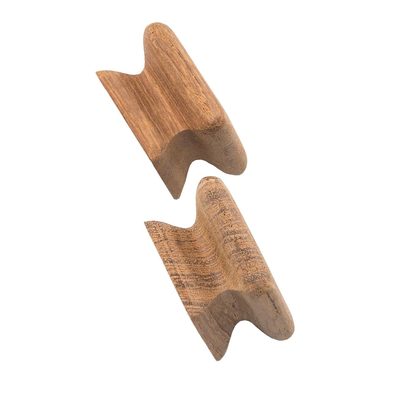 HomeRoots Set of Two Brown Wood Square Drawer Pull Knobs - 1.13 in. x 1 in. x 1.13 in.