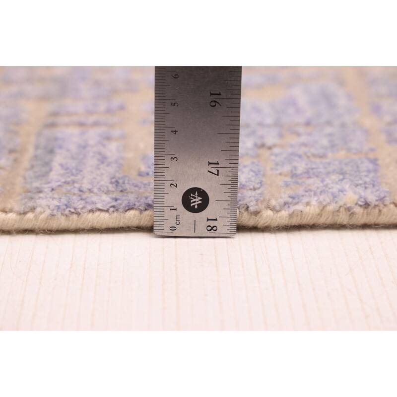 ECARPETGALLERY Hand-knotted Legacy Slate Blue Silk, Wool Rug - 2'7 x 12'3