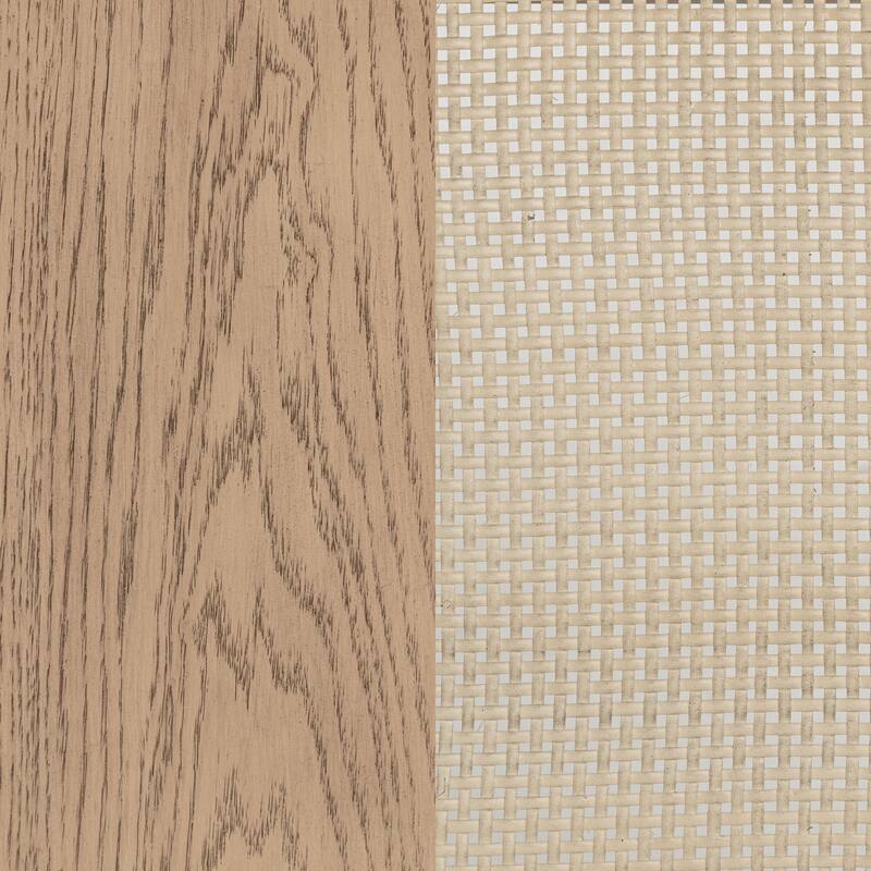 Kailani 4-Door Cane Sideboard Buffet Cabinet Beige Oak