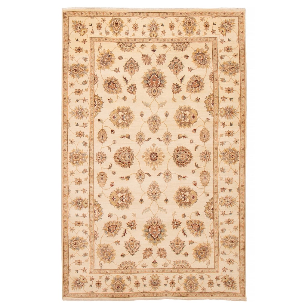 ECARPETGALLERY Hand-knotted Jamshidpour Cream Wool Rug - 6' 4" x 10'