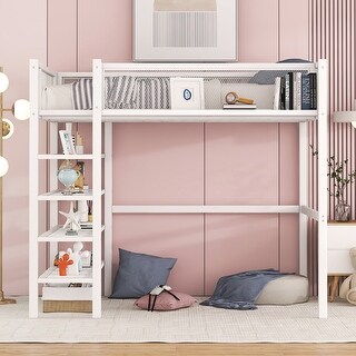 Modern Style Twin Size Metal Loft Bed