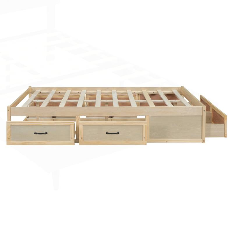 Sophisticated Platform Bed with Abundant Storage and Stylish Design