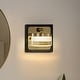 preview thumbnail 9 of 15, Modern Square Black and Brass Integrated LED Wall Sconce with White Acrylic Shade Adjustable Head Bathroom Vanity Light W5''