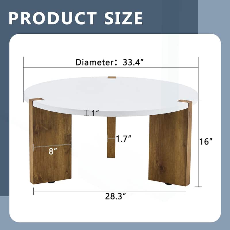 Minimalist Circular MDF Coffee Table with Stable Structure and Embedded Design
