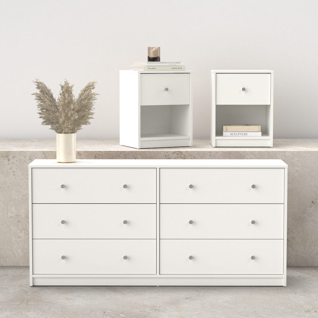 Porch & Den Zoe 3-Piece Bedroom Set - 6 Drawer Double Dresser And Nightstand Set Of 2