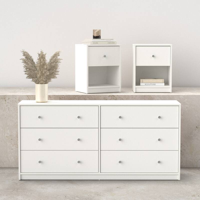 Porch & Den Zoe 3-Piece Bedroom Set - 6 Drawer Double Dresser And Nightstand Set Of 2