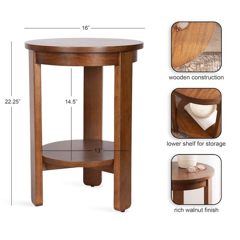 Kate and Laurel Foxford Round Wood Side Table