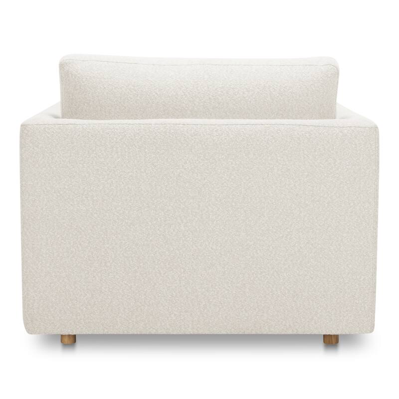 NADAAL STUDIOS Nyver Chaise, GRS-Certified Recycled Fabric with FSC Pine Frame and Foam Cushion, Oyster Beige