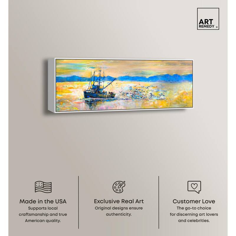 Fresh Catch Boat Panoramic Canvas by Art Remedy