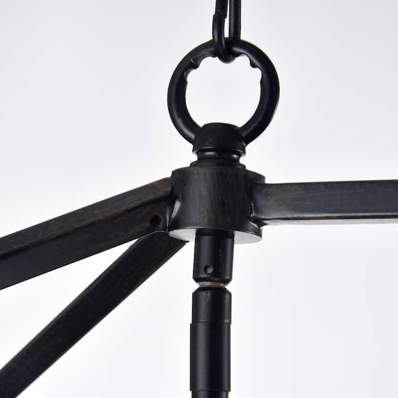 Thereus Modern Black Brushed Coffee 5-Light Chandelier