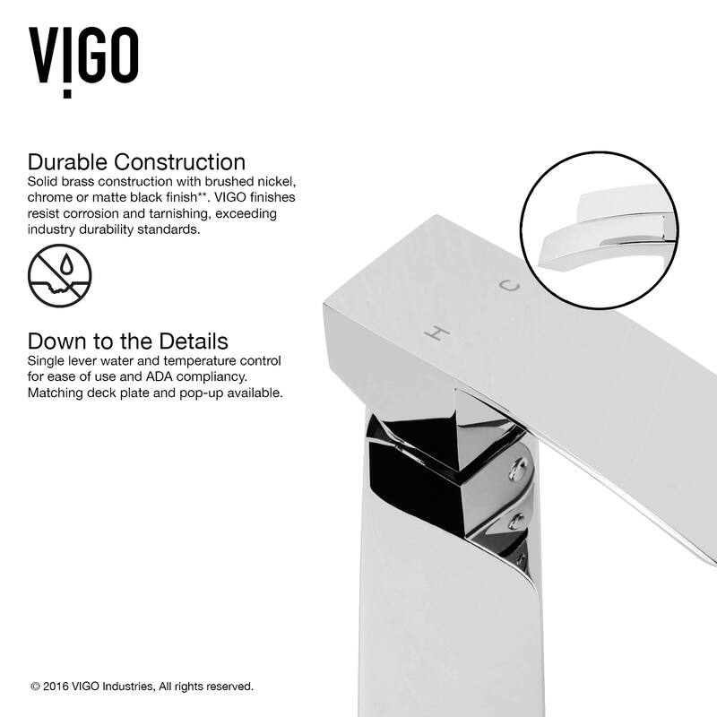 VIGO Duris Single-Handle Single Hole Bathroom Vessel Sink Faucet