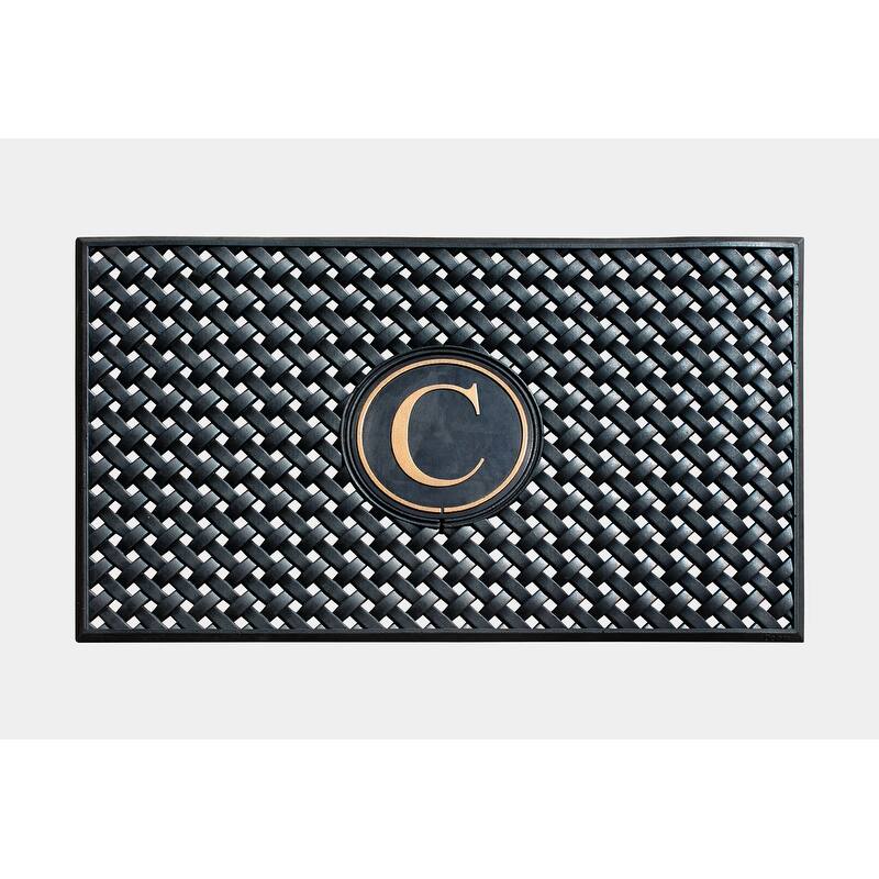 A1HC 100% Pure Rubber Monogrammed Front Door Mat 24" x39" Indoor Outdoor Doormat
