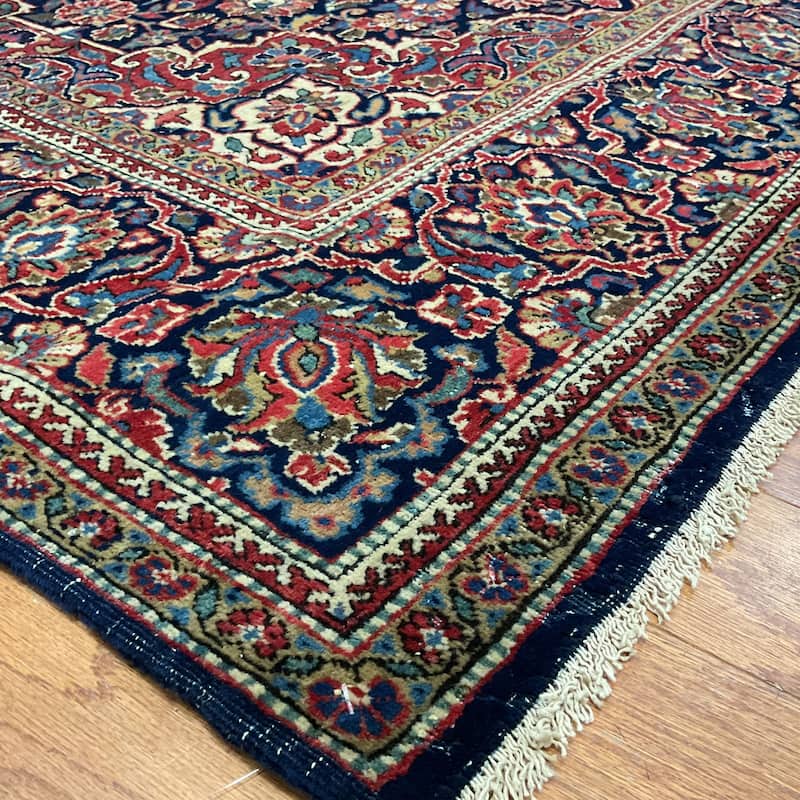 HERAT ORIENTAL Antique 1920s Handmade Kashan Wool Rug - 4'2" x 6'8"