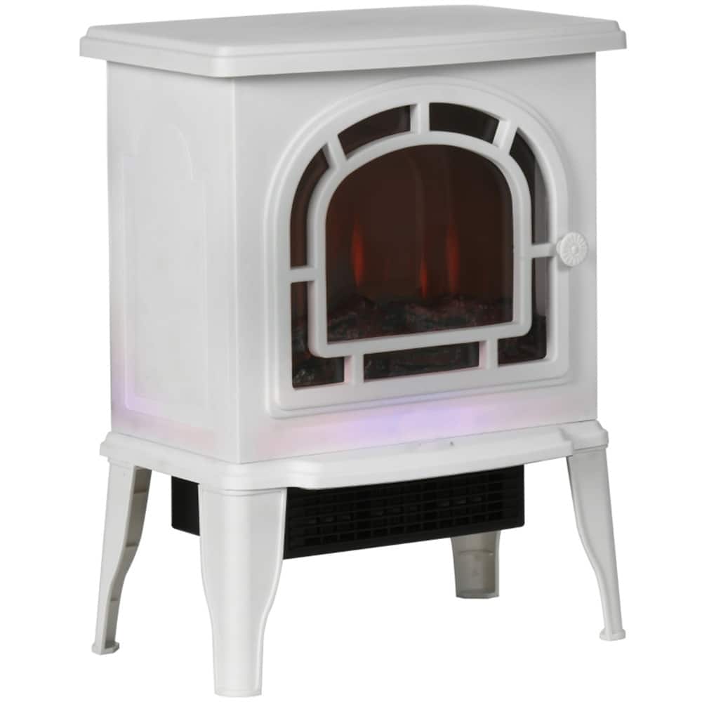 323 sq. ft. White Freestanding Electric Heater with 5120BTU Heat and Auto Shut-Off Safety Feature - 14.25" W x 9.5" D x 18" H