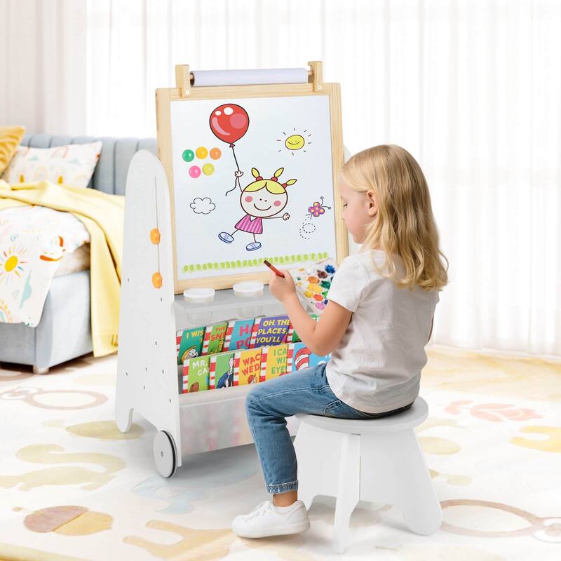 Costway 4-in-1 Kids Art Easel with Stool with Magnetic Whiteboard - See Details