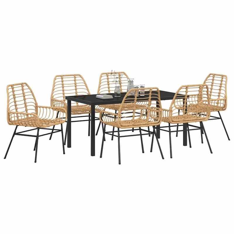 vidaXL Garden Dining Set Poly Rattan