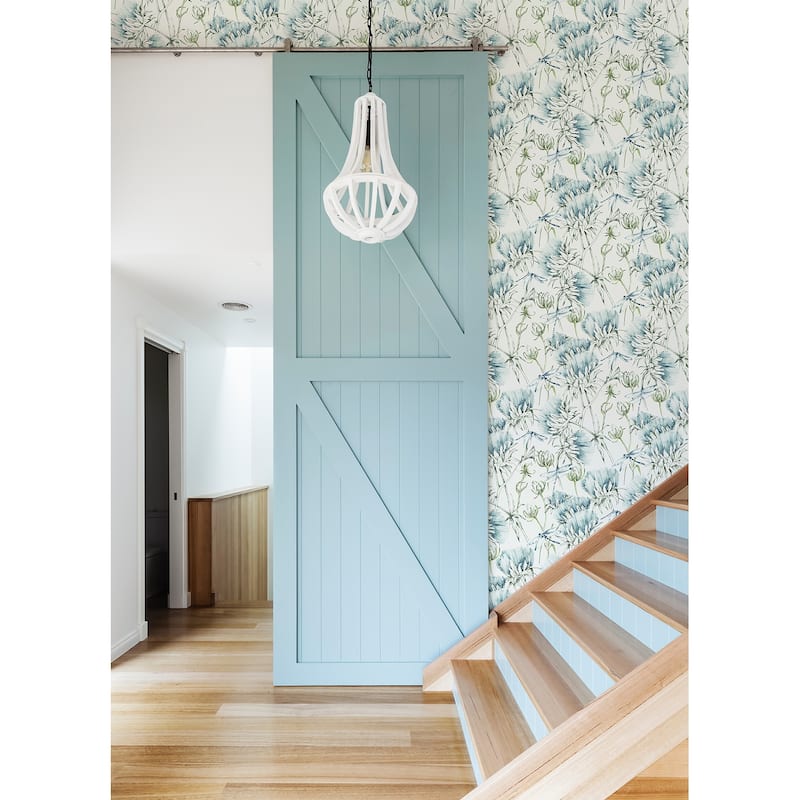 A-Street Prints Mariell Teal Dragonfly Wallpaper