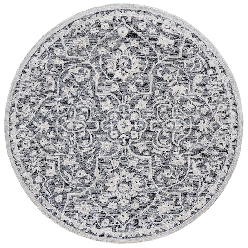 SAFAVIEH Lauren Ralph Lauren Megha Rug - 7' Round - Black/Ivory