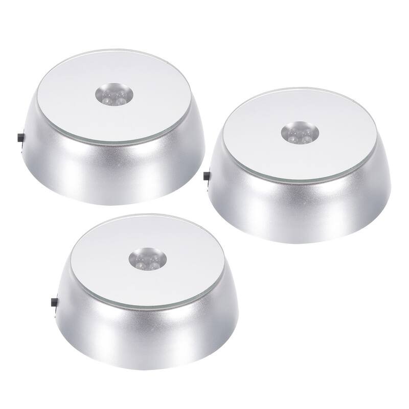Crystal LED Displays Base Holders Powered by 3 AA Batteries 3 Color Light 3 Pcs