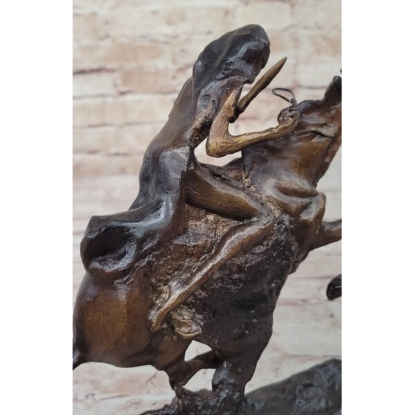 Cheyenne By Frederic Remington Native American Riding Horse Bronze