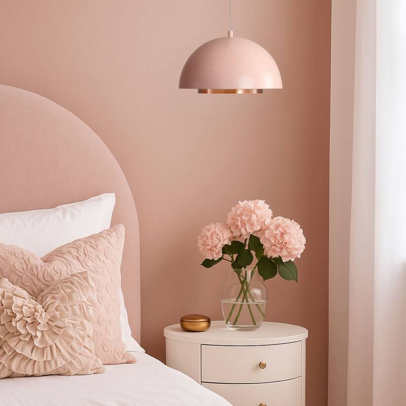 Wry Lighting Solsken Integrated LED Pendant in Dusty Rose - Pink