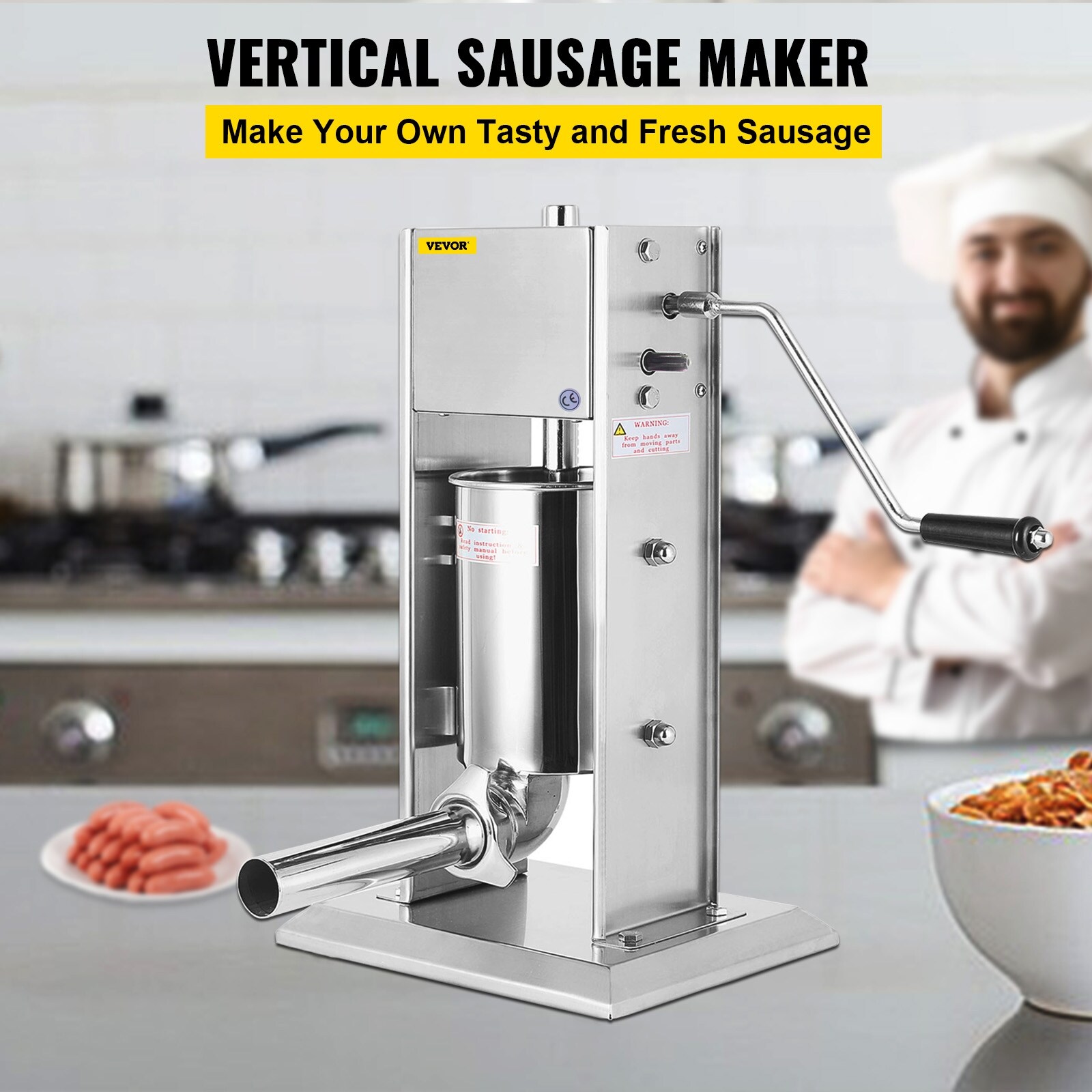 7Lbs / 3L Stainless Steel Vertical Sausage Stuffer Maker Machine Vertical  Meat Filler Kit - Bed Bath & Beyond - 31126512