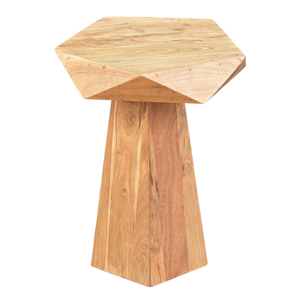 Duffy Modern Acacia Pentagon End Table