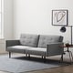 preview thumbnail 26 of 36, Lucid Comfort Collection Futon Sofa Bed with Buttonless Tufting Gray Velvet