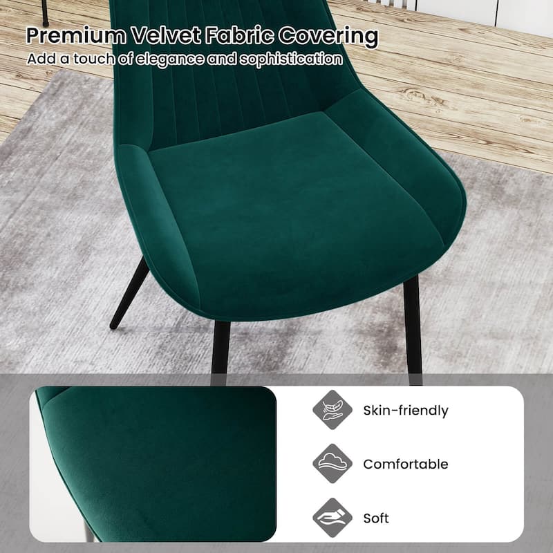 Costway Dining Chair Set of 4 Faux Leather Upholstered Kitchen Chairs - See Details