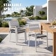 preview thumbnail 41 of 45, Outdoor Stackable Aluminum Dining Chair with Cushion (Set of 4)