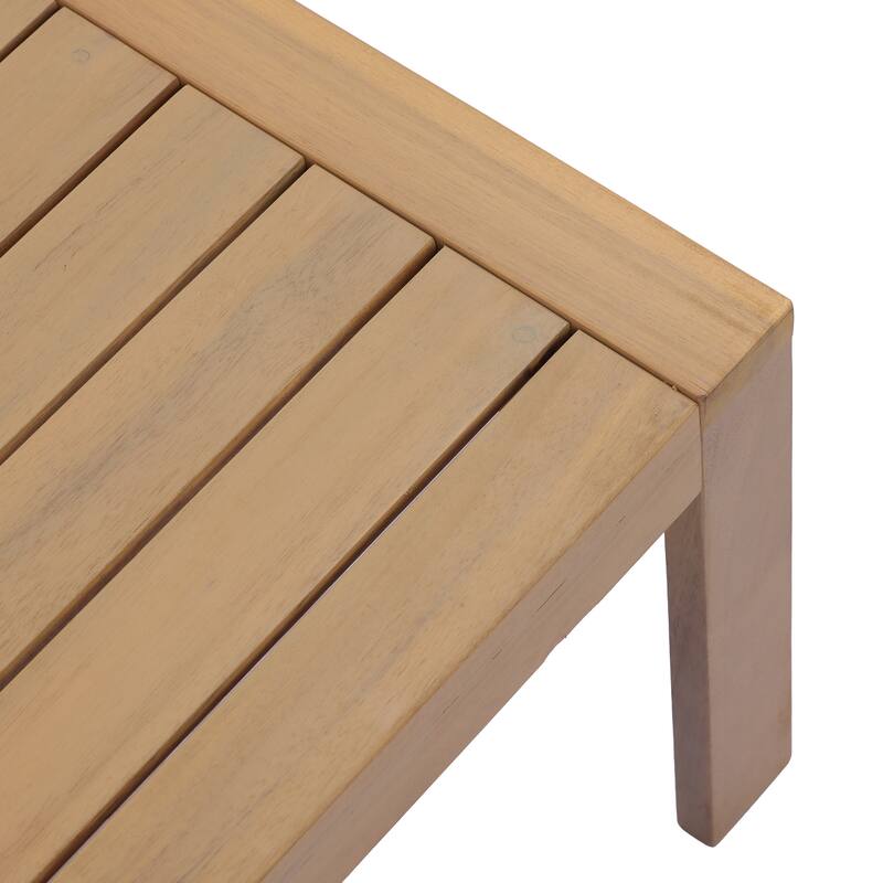 Christopher Knight Home - Elva 5-Piece Outdoor Acacia Wood Patio Conversation Set with Slatted Coffee Table & Cushions