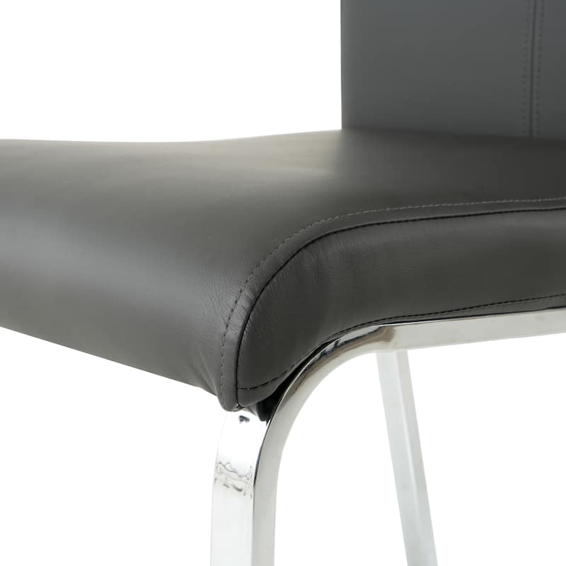 Modern 2 Piece PU Kitchen Dining Chairs with Cushions, Metal Legs, Backrests for Dining Room Kitchen Living Room Bedroom