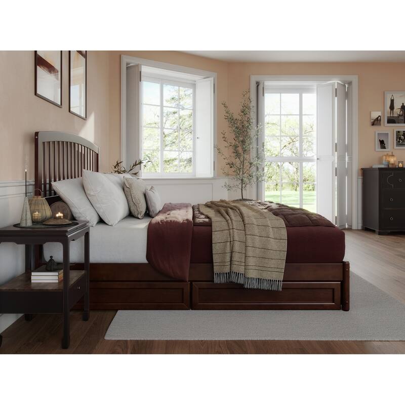 Lucia Platform Bed with Panel Footboard and Storage Drawers