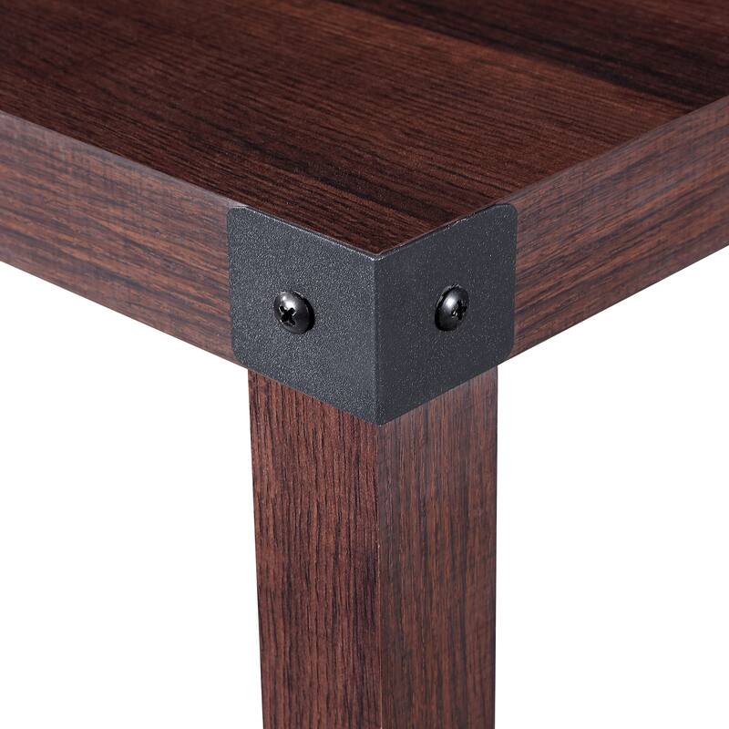 Ledel Rustic Farmhouse End Table Accent Side Table with Storage Shelf