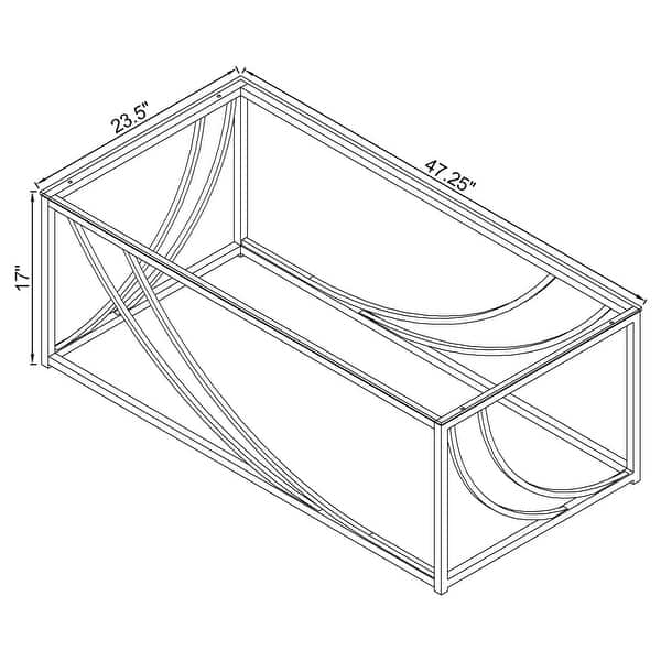 Lille Rectangular Glass Top Coffee Table Chrome