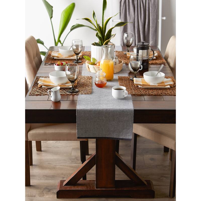 DII Mineral Eco-Friendly Chambray Fine Ribbed Table Runner 13x72 inches