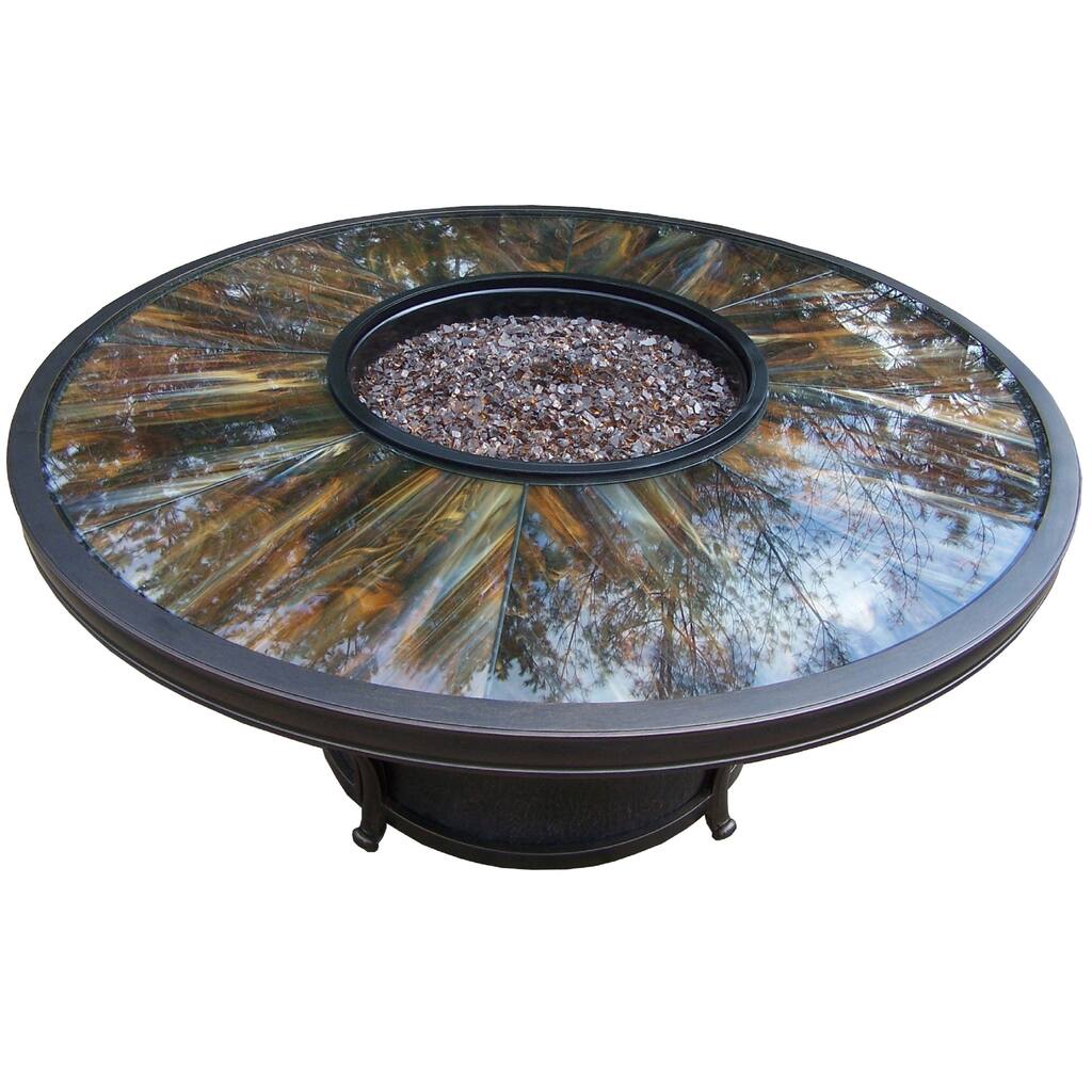 Premium Sunlight Fiberglass Round Gas Fire Pit Table
